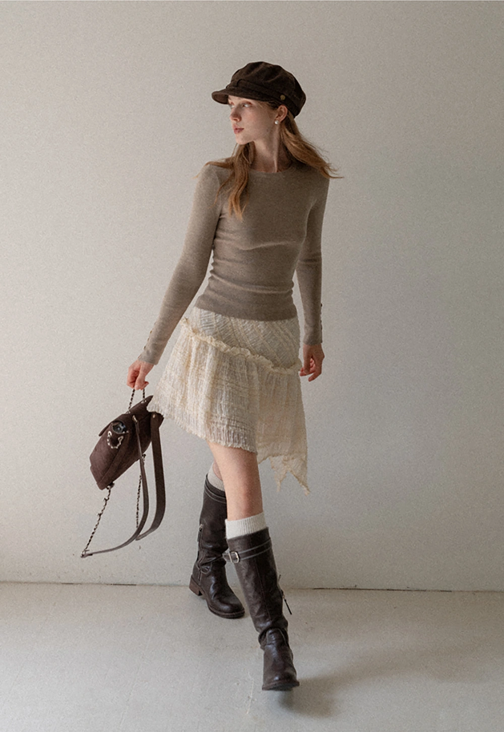 Basic Ribbed Knit Top Women Long Sleeve Pullover