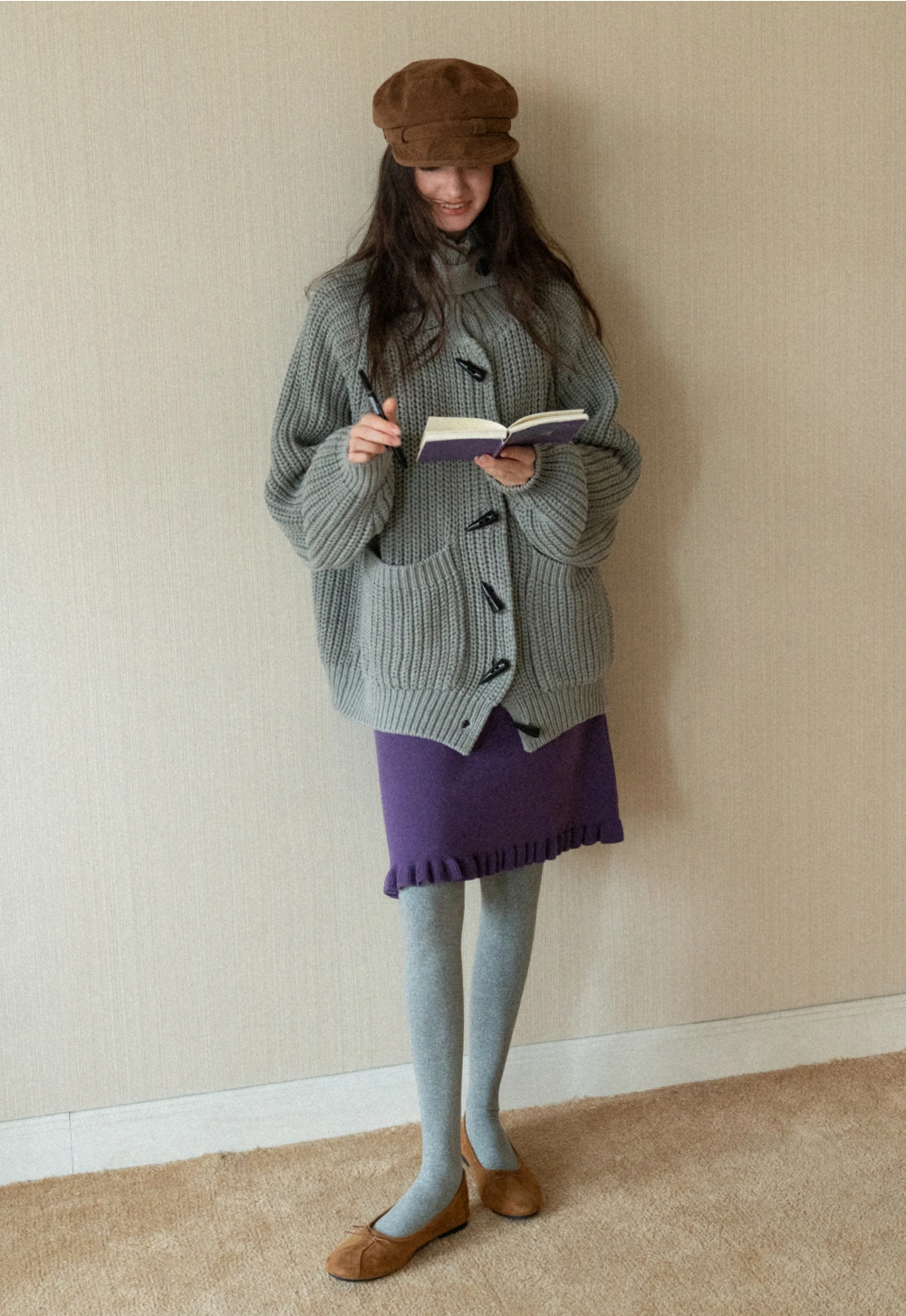 Elegant A-Line Knitted Skirt