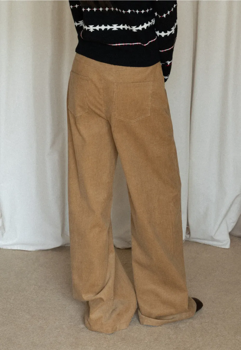 Wide-Leg Corduroy Pants