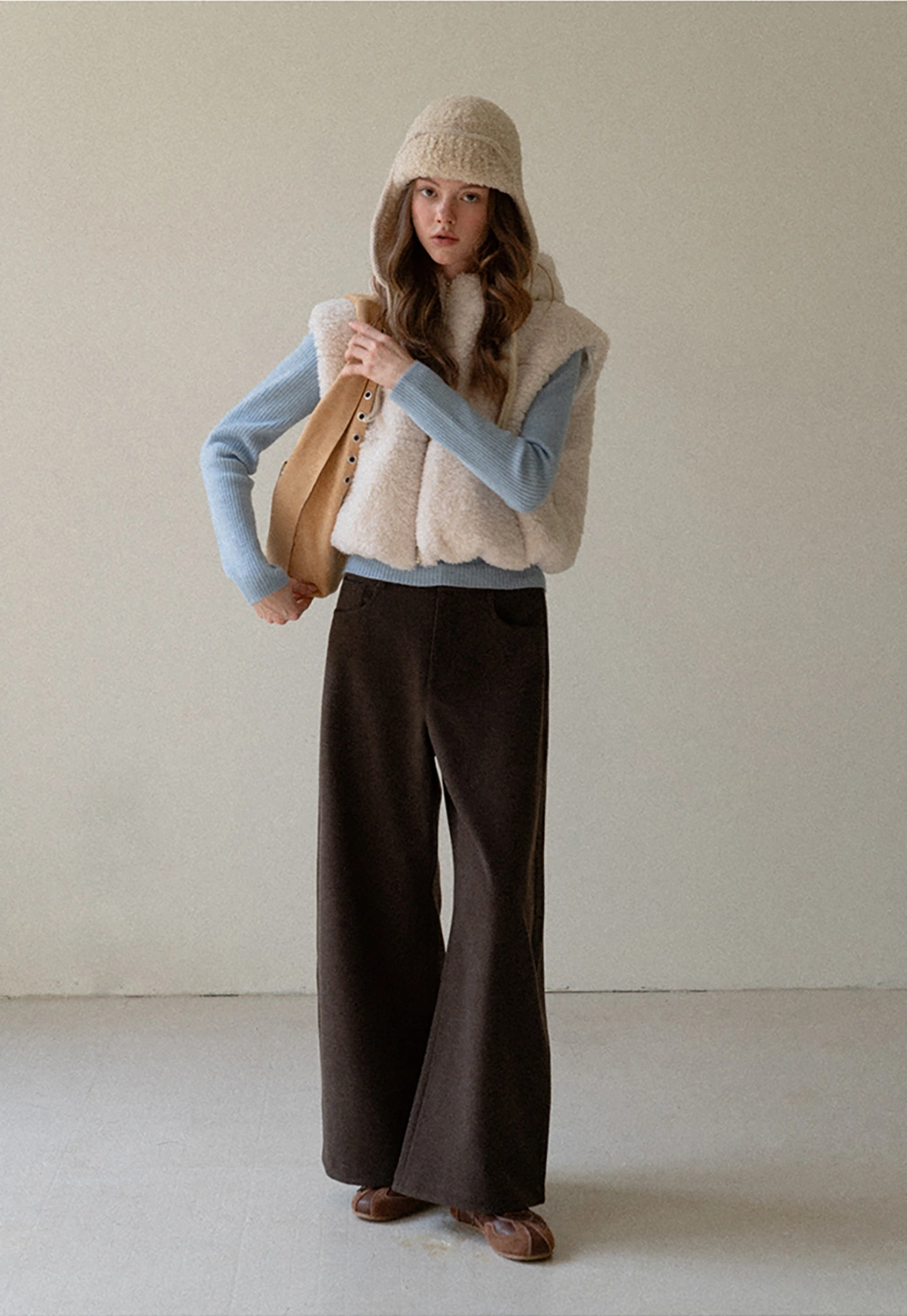 Women Soft Ribbed Mock Neck Knit Top