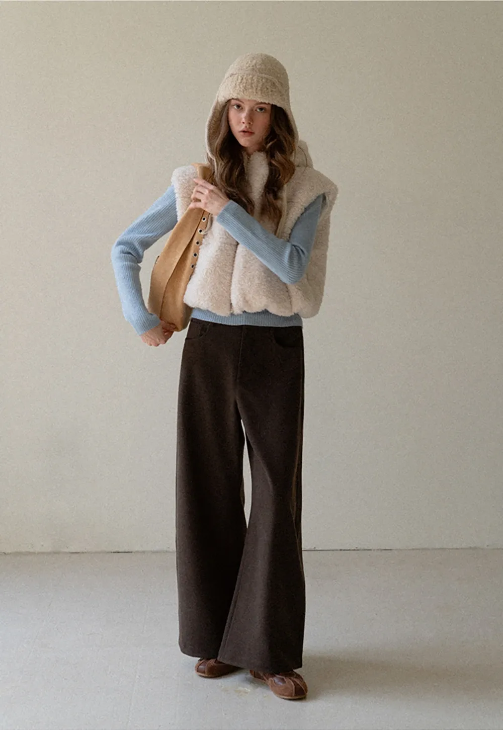 Women Soft Ribbed Mock Neck Knit Top