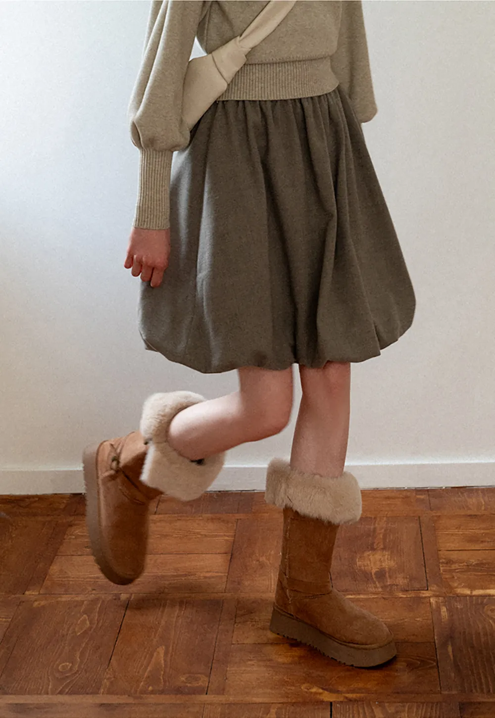 Bubble Hem Mini Skirt