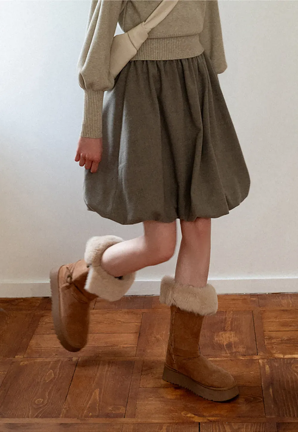 Bubble Hem Mini Skirt