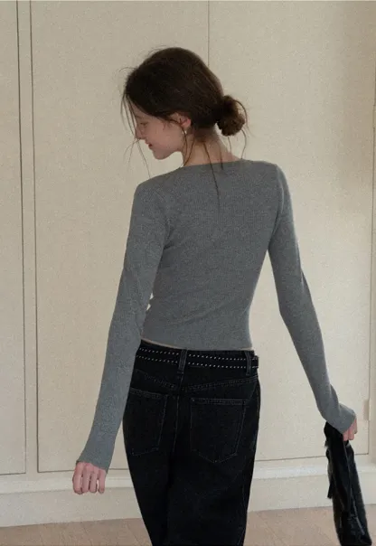 Women Basic Ribbed Sweater for Layering