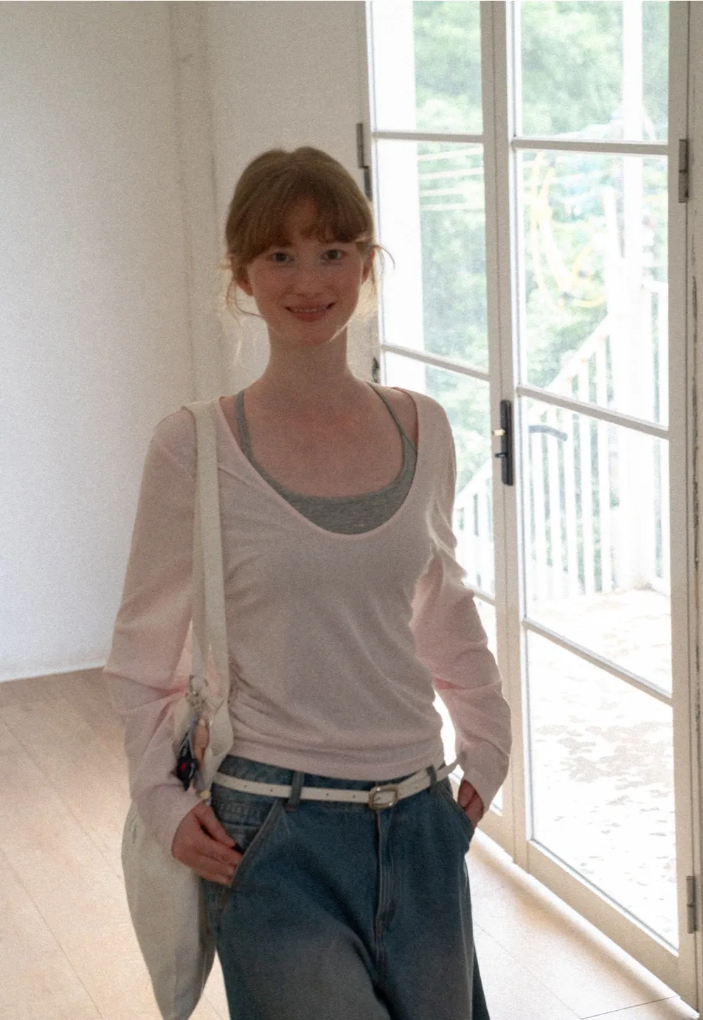 Women Scoop Neck Long Sleeve Basic Layering Top