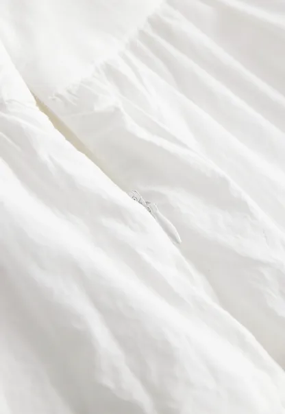 White Collared Button-Up Top
