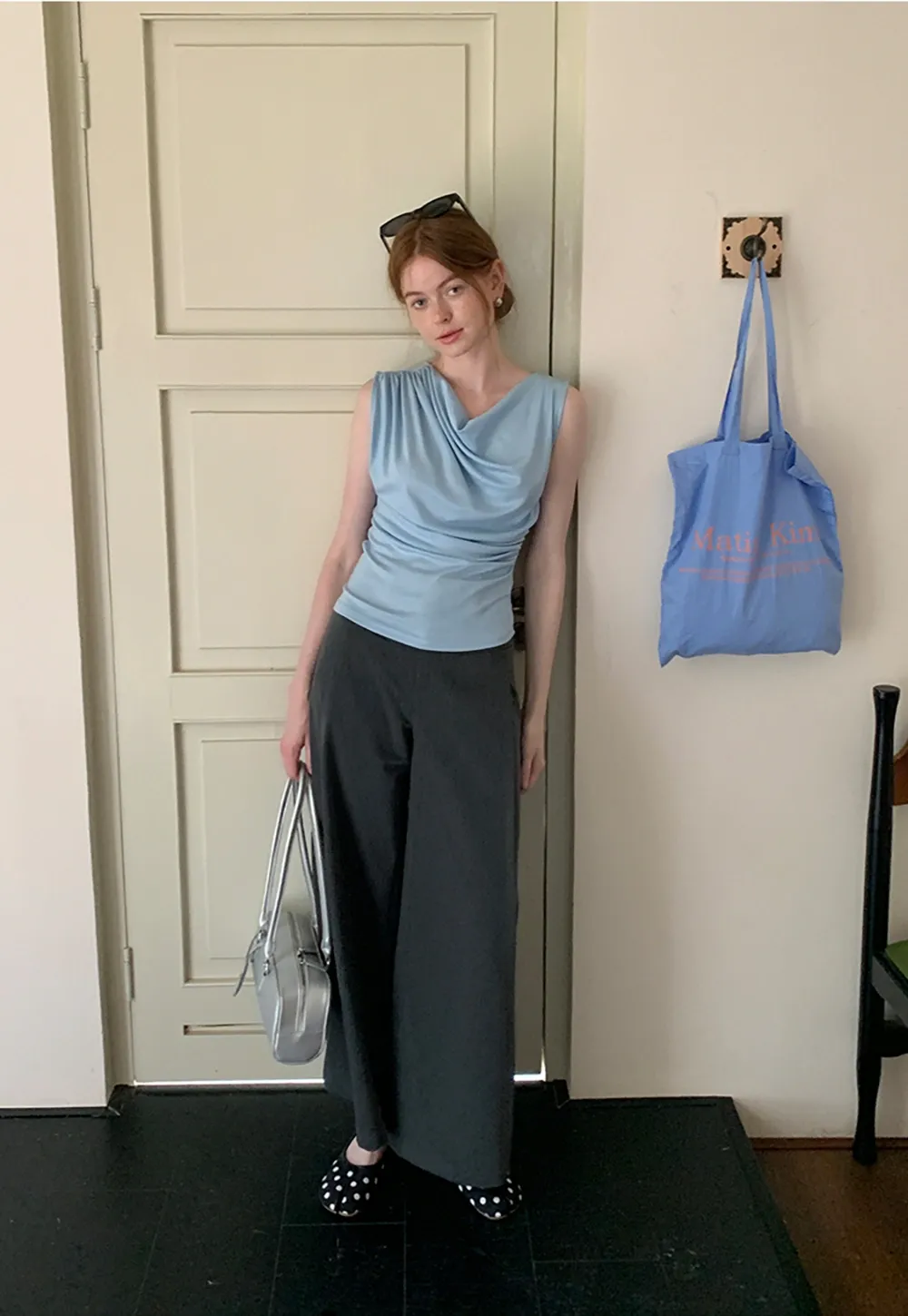 Women’s Draped Cowl Neck Sleeveless Top