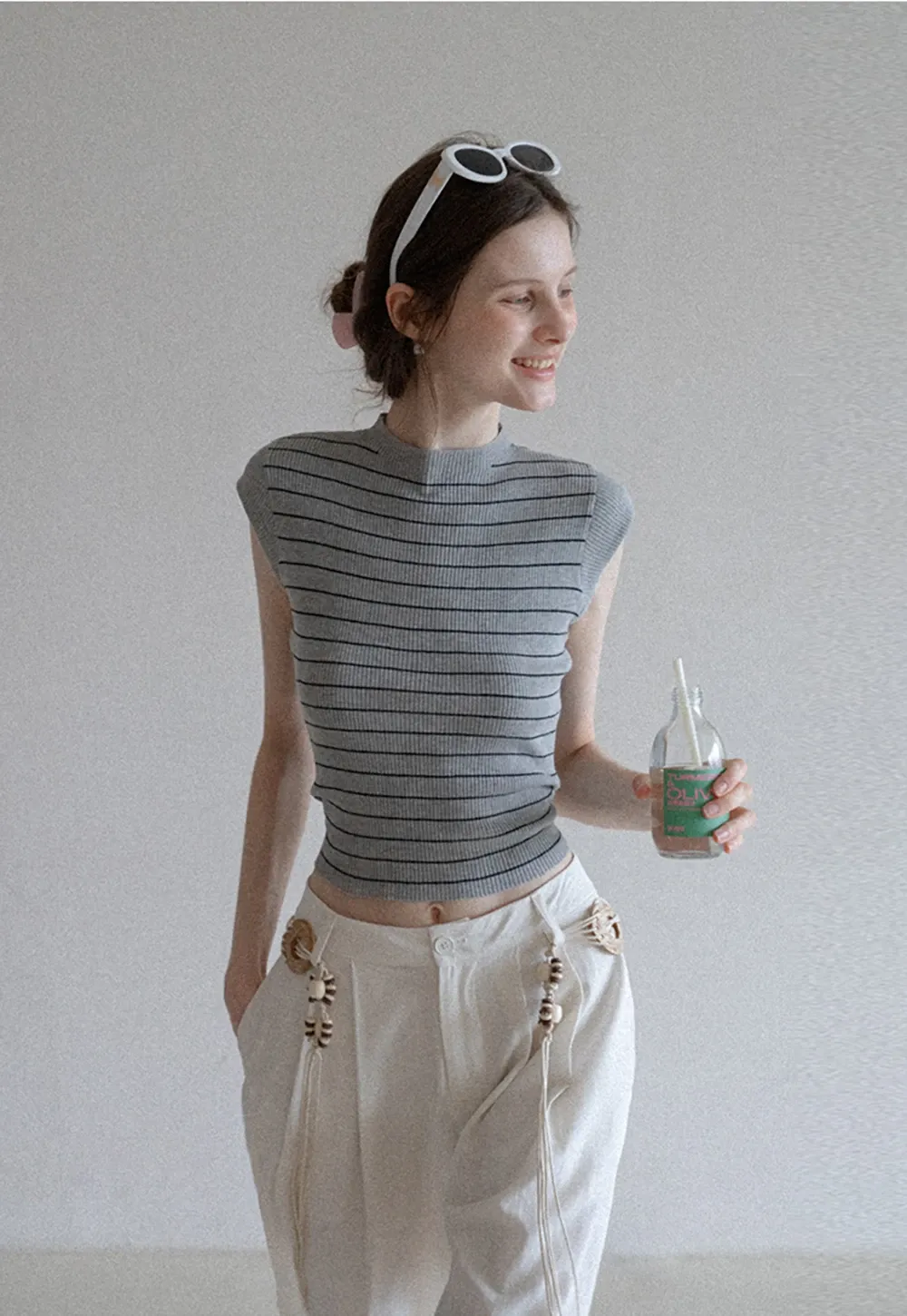 Women’s Ruched Ring Cutout Knit Top
