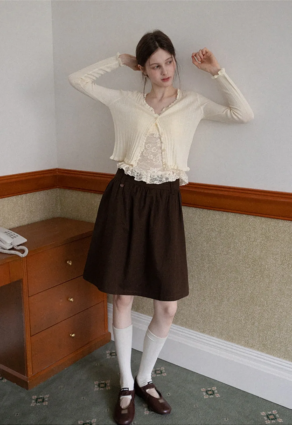 Women's A-Line High Waist Skirt with Pockets