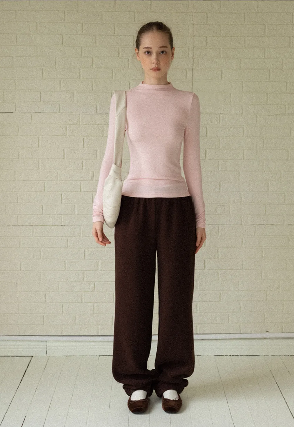 Basic Mock Neck Long Sleeve Top