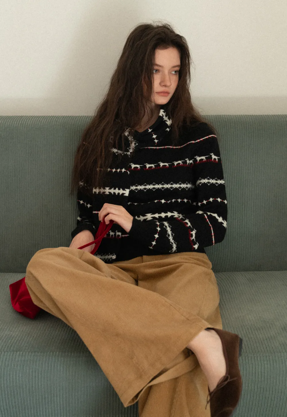 Wide-Leg Corduroy Pants