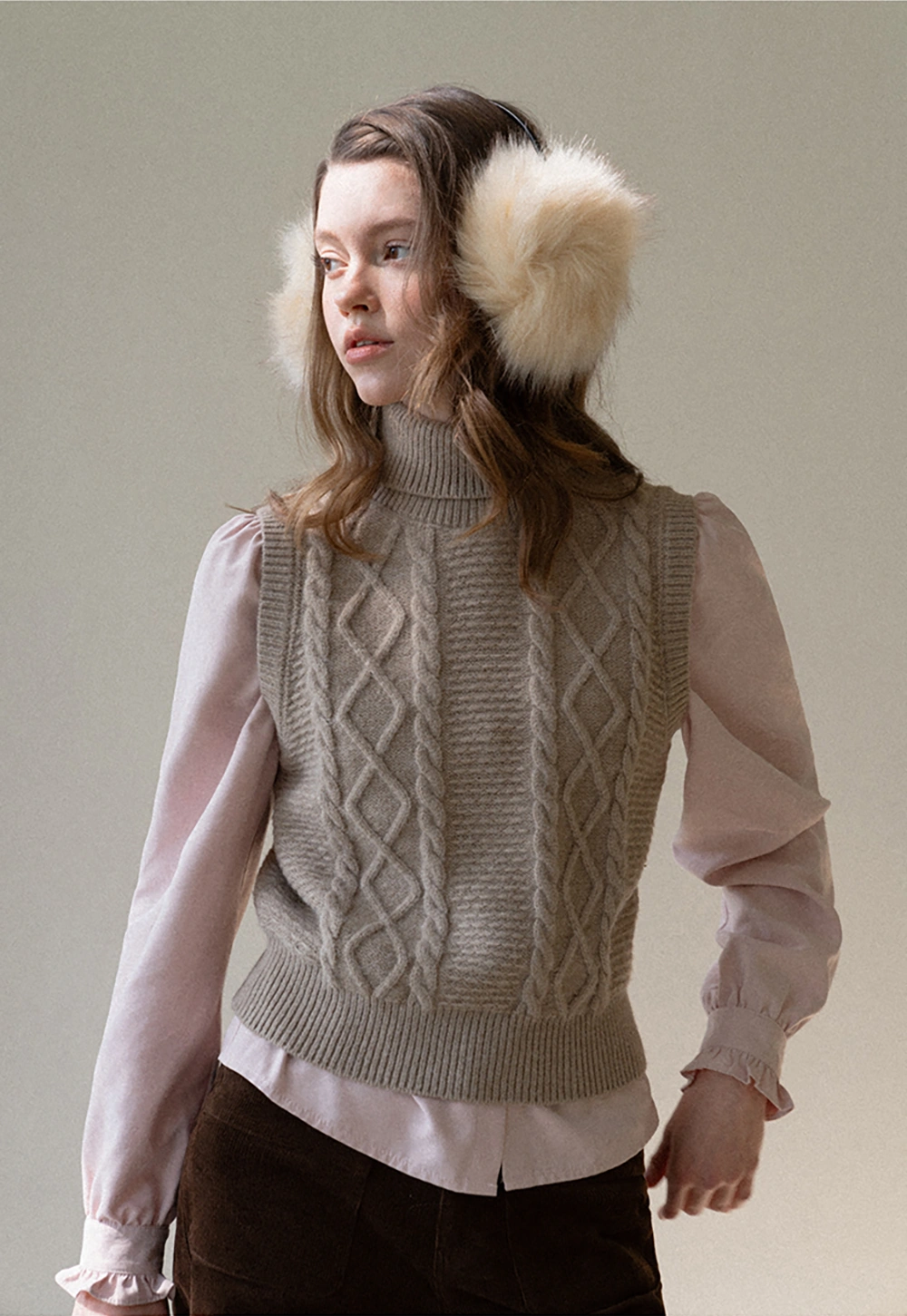 Long Sleeve Blouse with Ruffle Trim