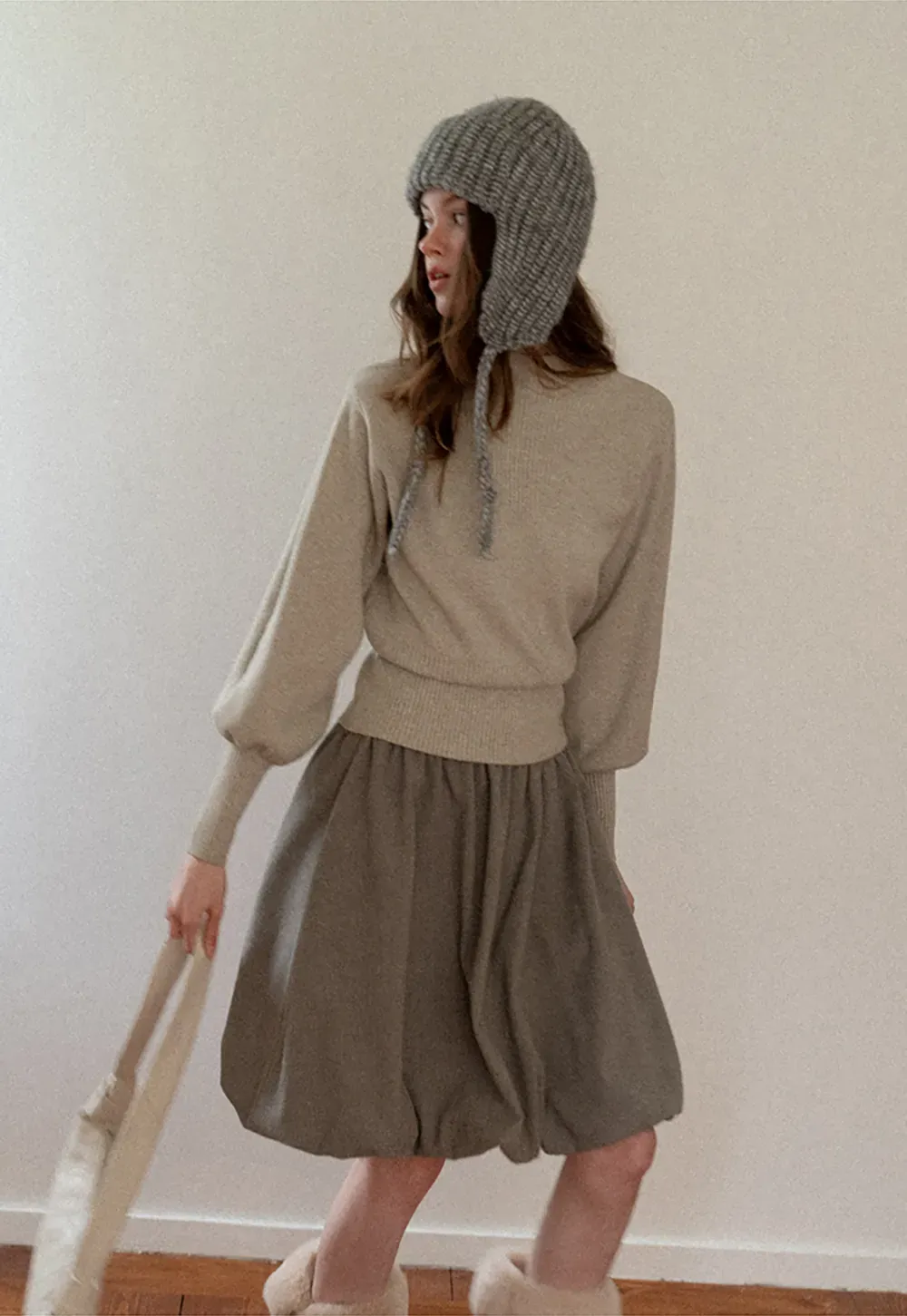 Bubble Hem Mini Skirt