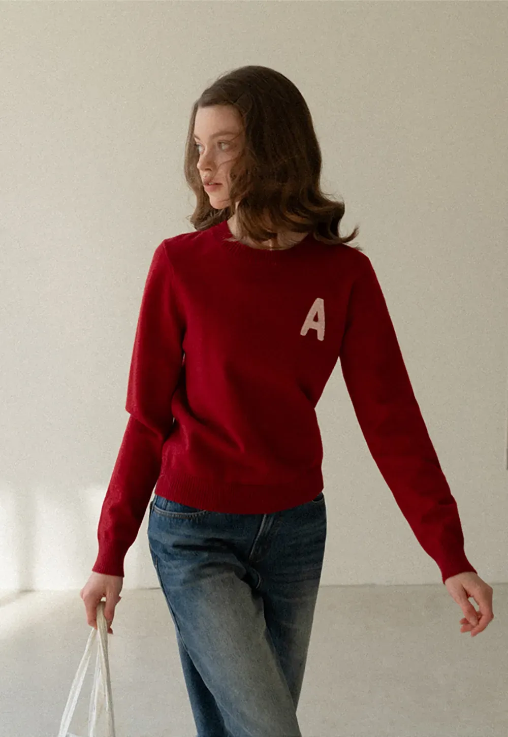 Letter Patch Knit Sweater