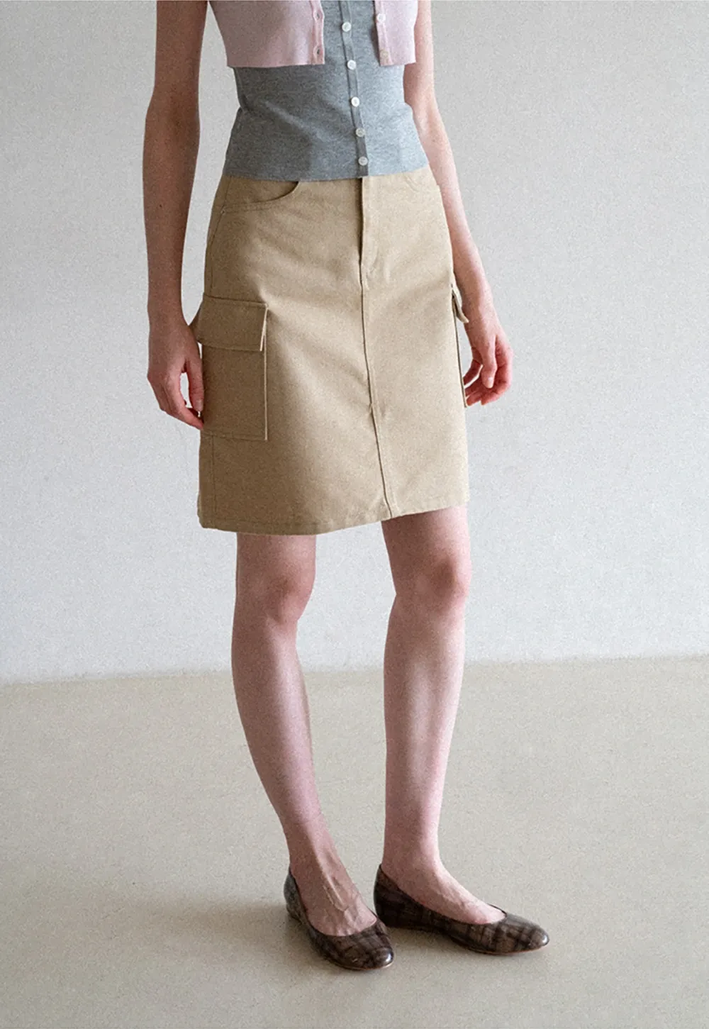 Cargo Pocket A Line Skirt
