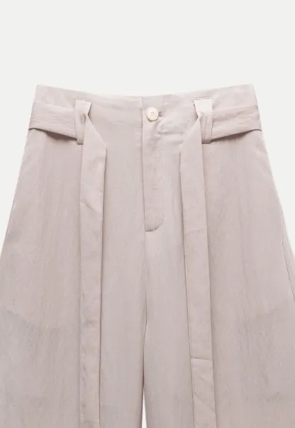 Women's High Waist Balloon Pants with Belted Waist