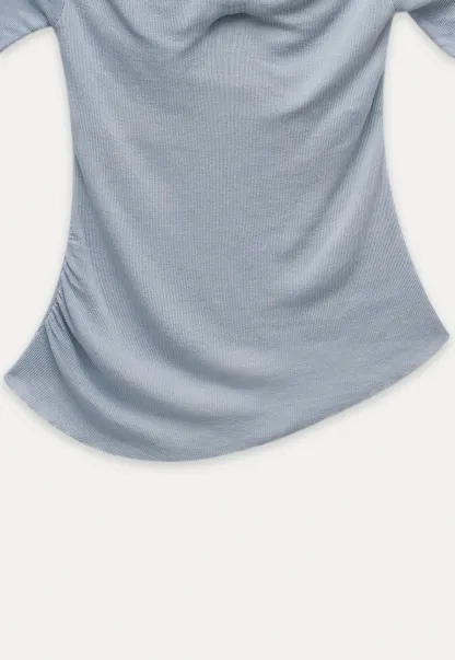 Women's Twist Neck Short Sleeve Knit Top
