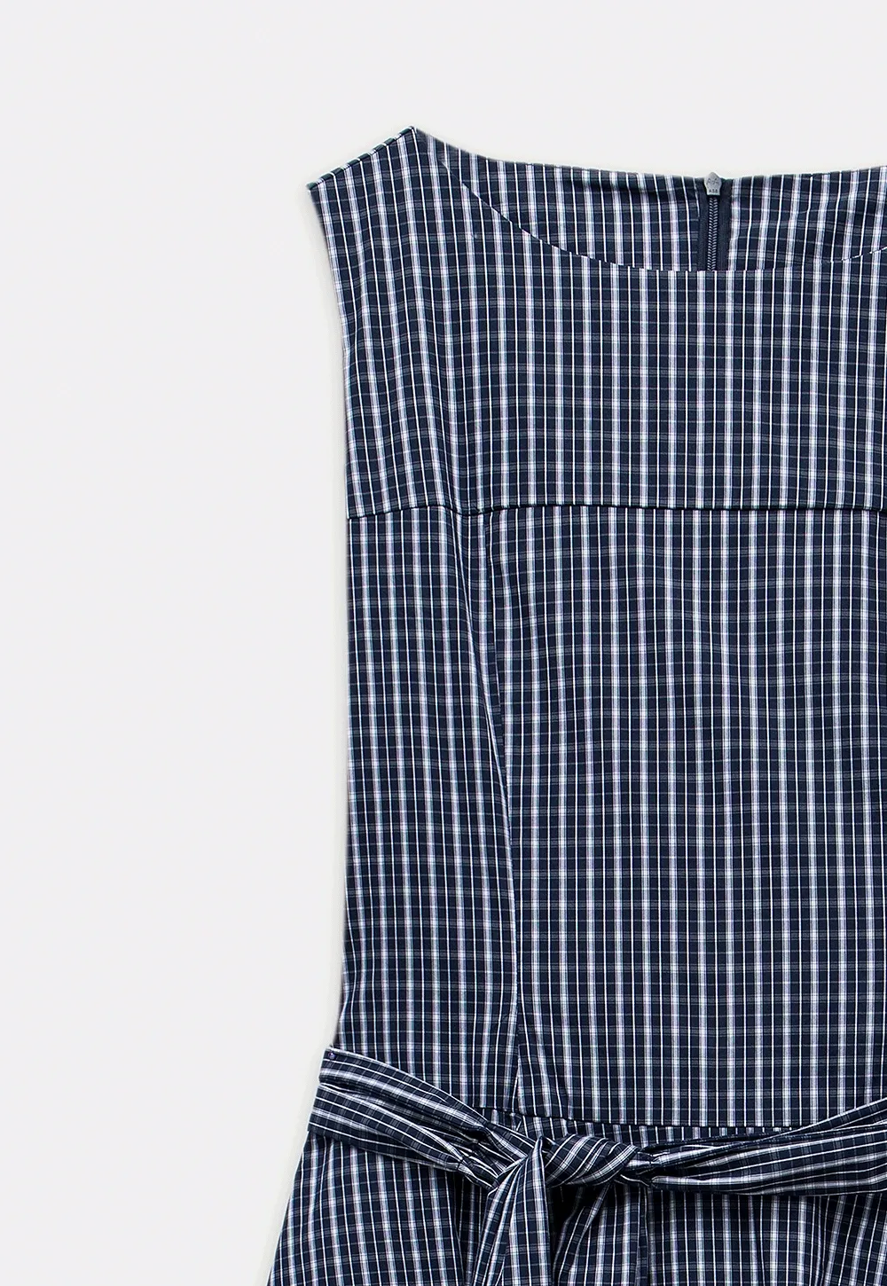Sleeveless Gingham Belted Dress