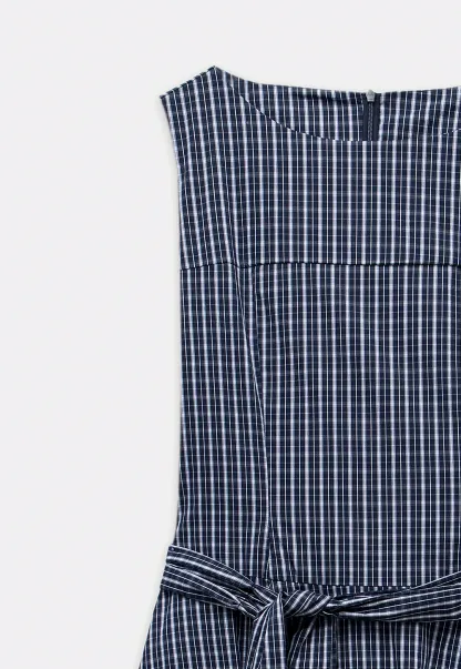 Sleeveless Gingham Belted Dress