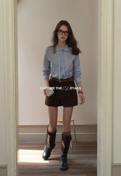 Vintage Belted Corduroy Shorts