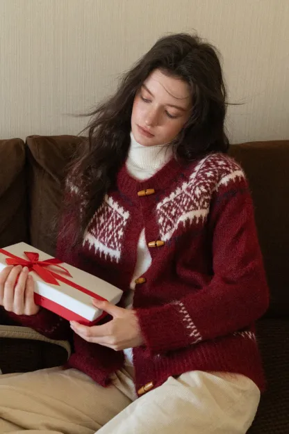 Fair Isle Button-Down Cardigan