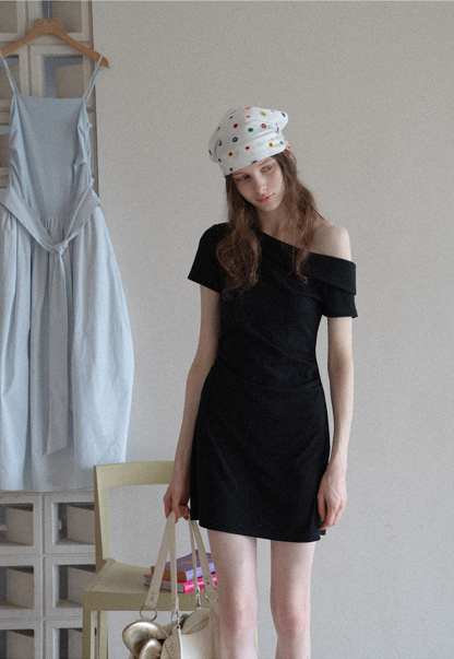 Women’s One Shoulder Polka Dot Mini Dress