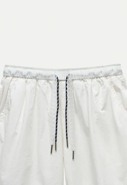 Contrast Drawstring Cotton Shorts
