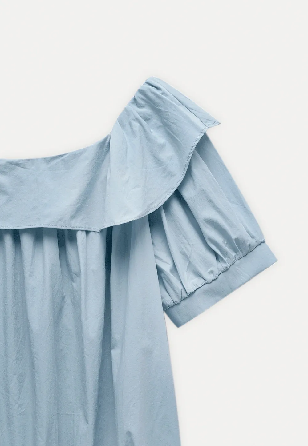 Off Shoulder Tie Front Blouse with Stylish Lapel