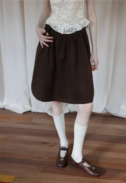 Women's A-Line High Waist Skirt with Pockets