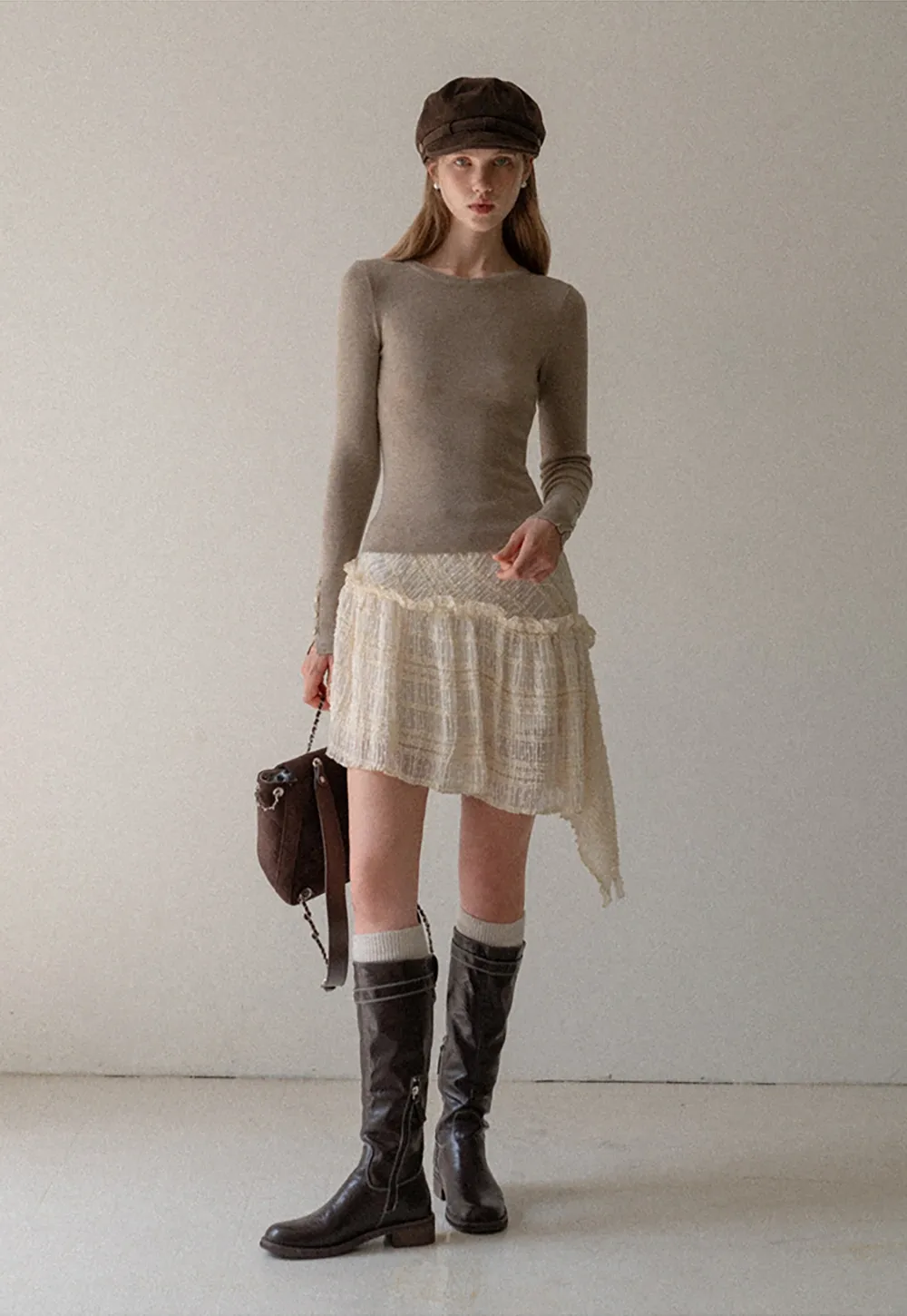 Basic Ribbed Knit Top Women Long Sleeve Pullover