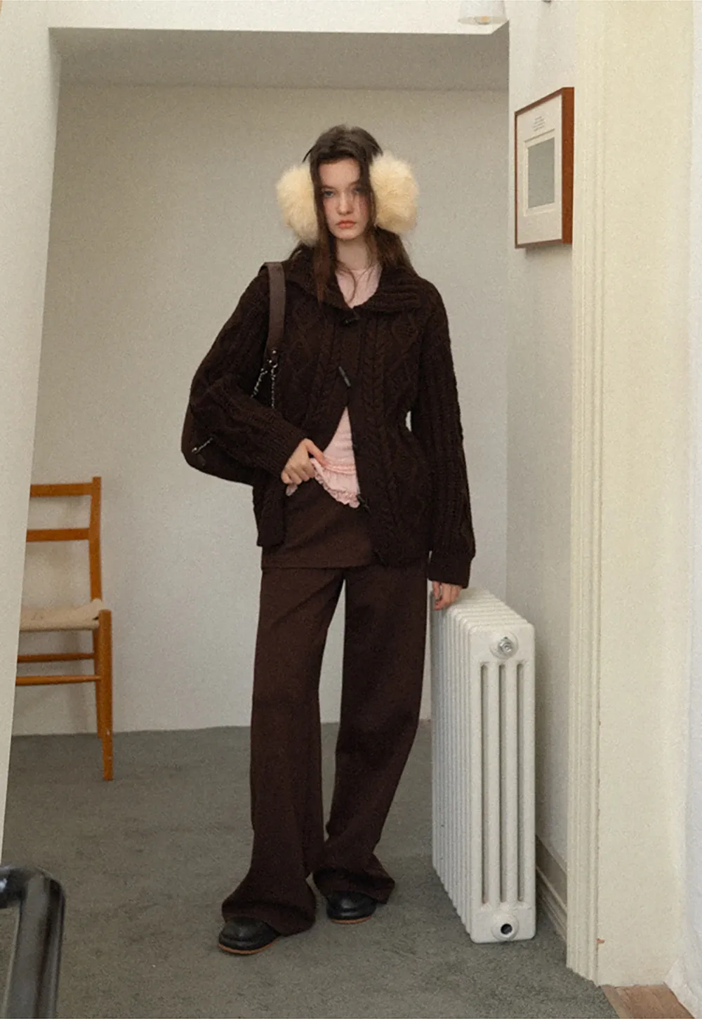 Women High Waist Wide Leg Skirted Lounge Pants