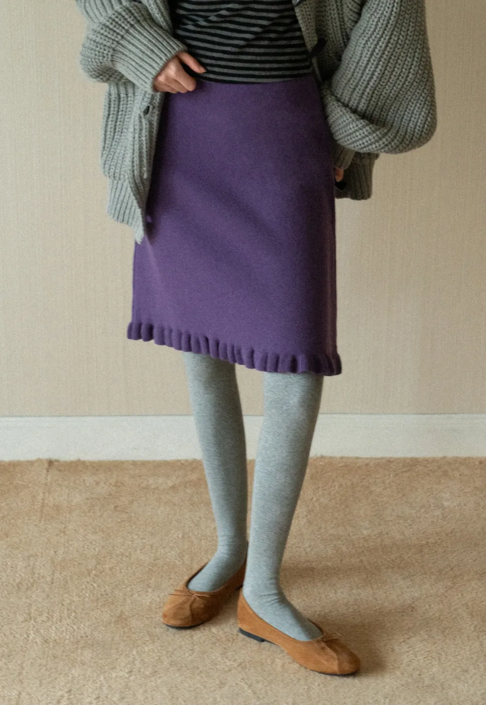 Elegant A-Line Knitted Skirt