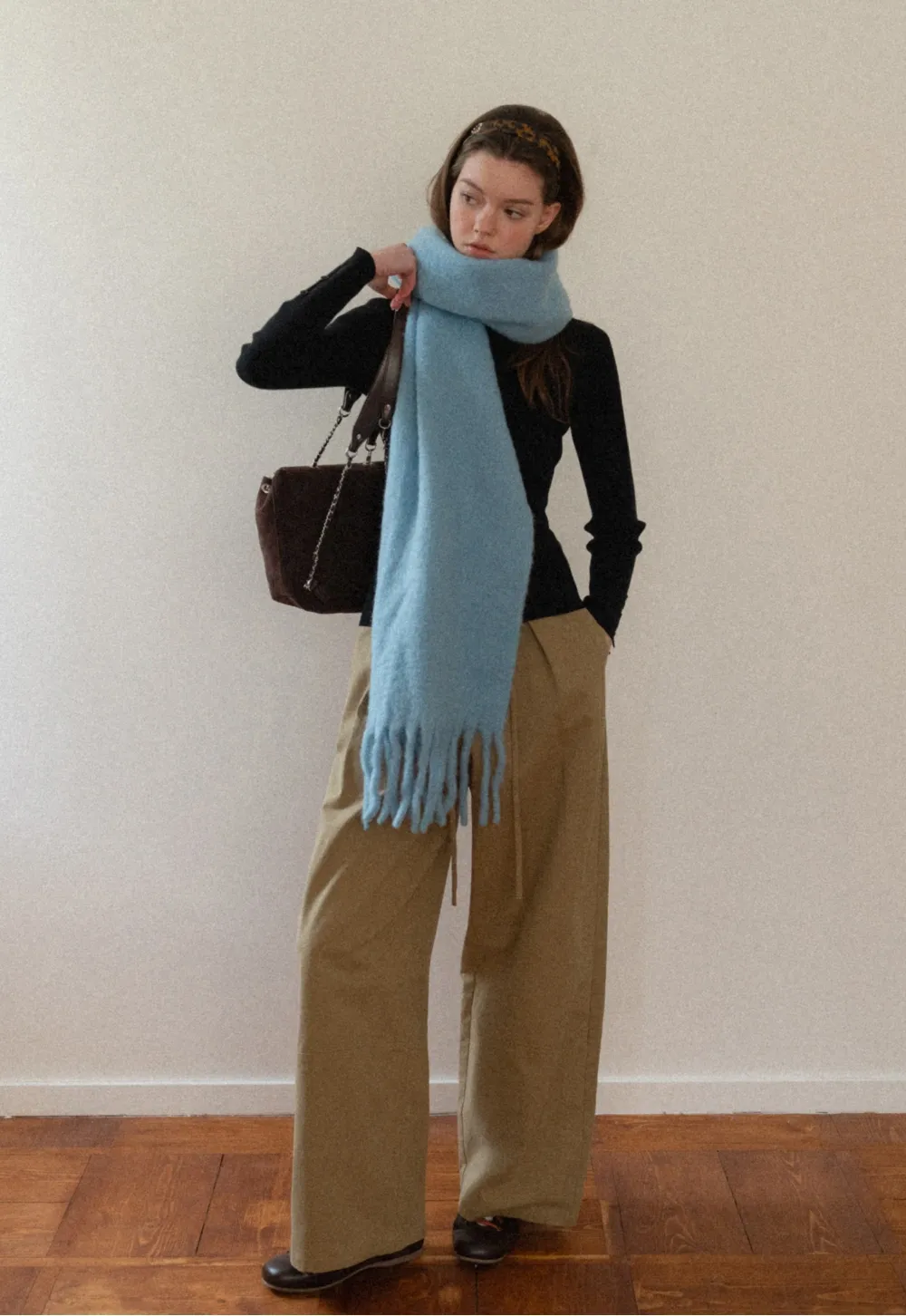 Women Pleated Wide-Leg Trousers