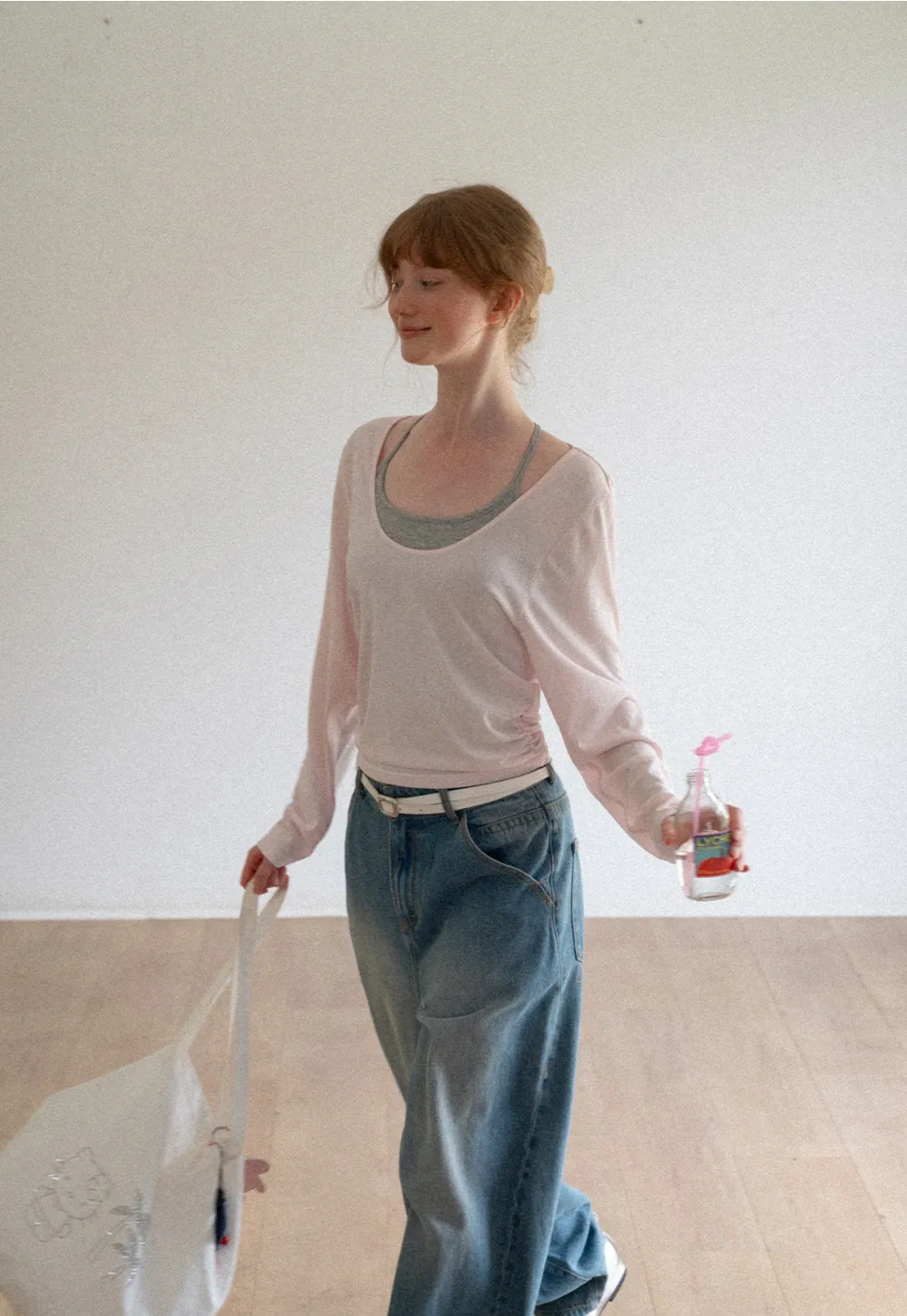 Women Scoop Neck Long Sleeve Basic Layering Top