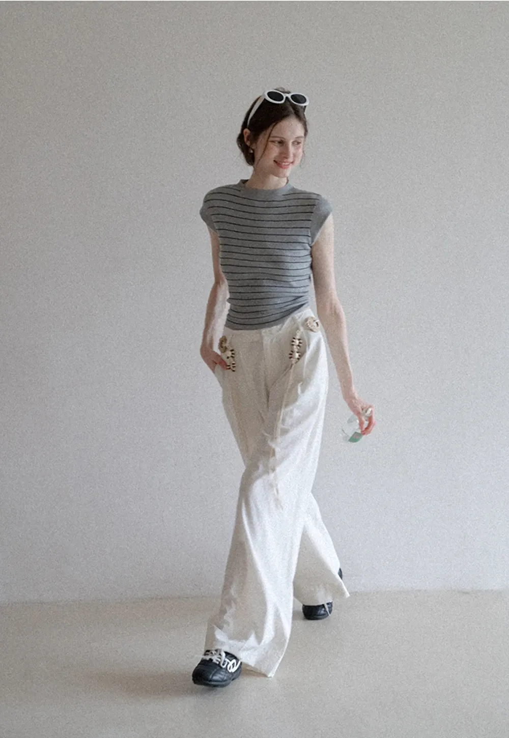 Women’s Ruched Ring Cutout Knit Top