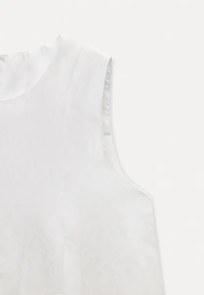 Women's Sleeveless Pleated Hem Blouse