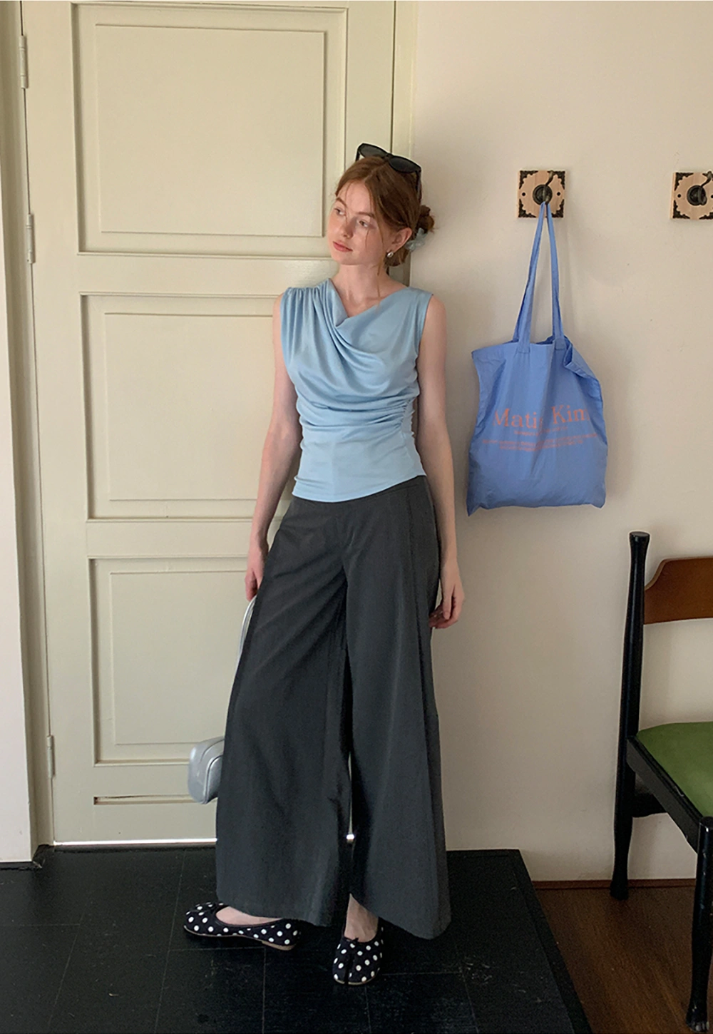 Women’s Draped Cowl Neck Sleeveless Top