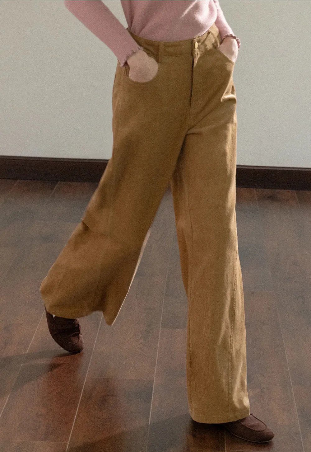 Wide-Leg Corduroy Pants