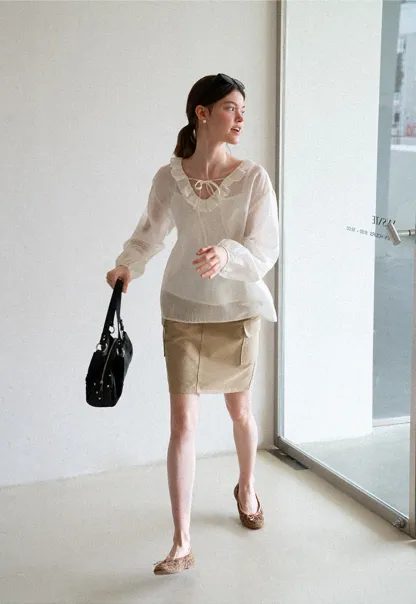 Cargo Pocket A Line Skirt