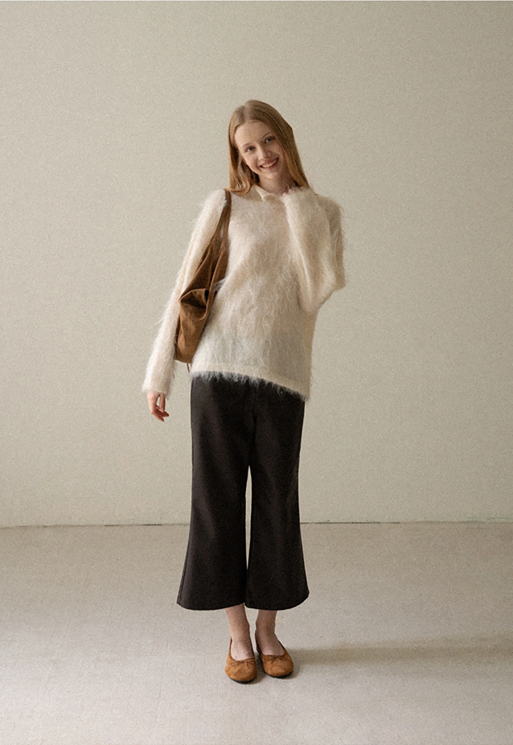 Pleated Wide Leg Leatherette Casual Pants
