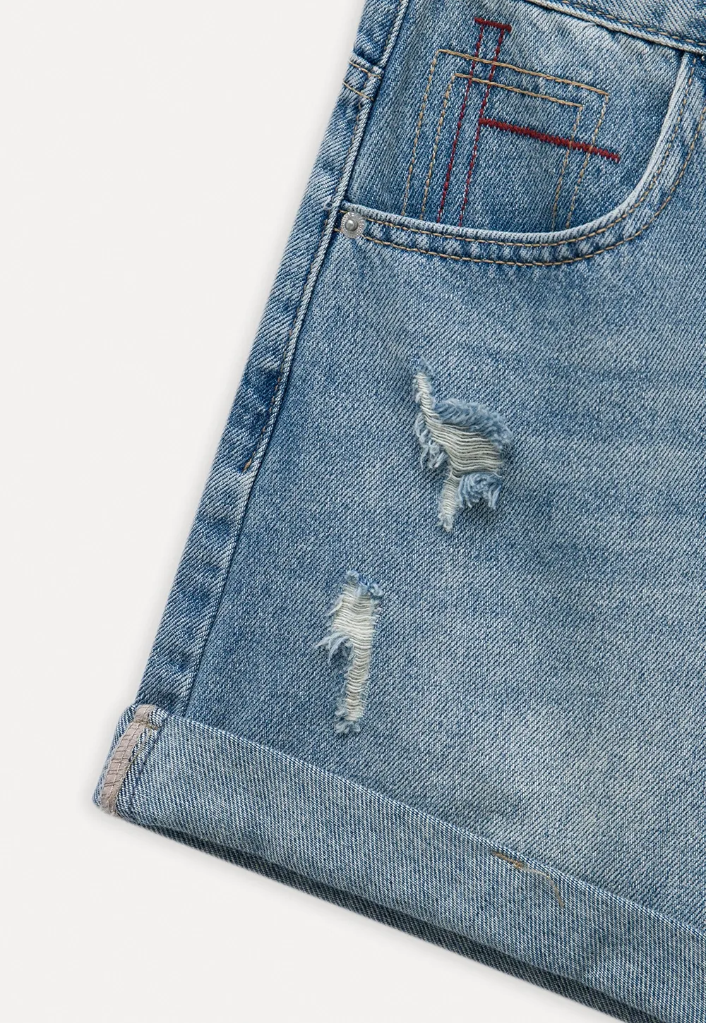 Women’s High‑Waist Ripped Denim Shorts