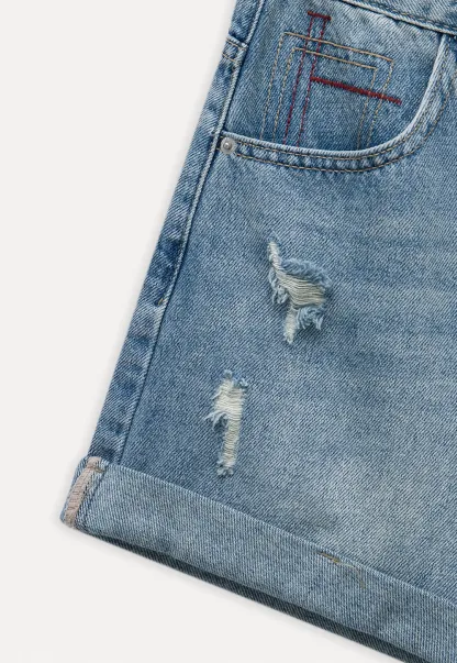 Women’s High‑Waist Ripped Denim Shorts