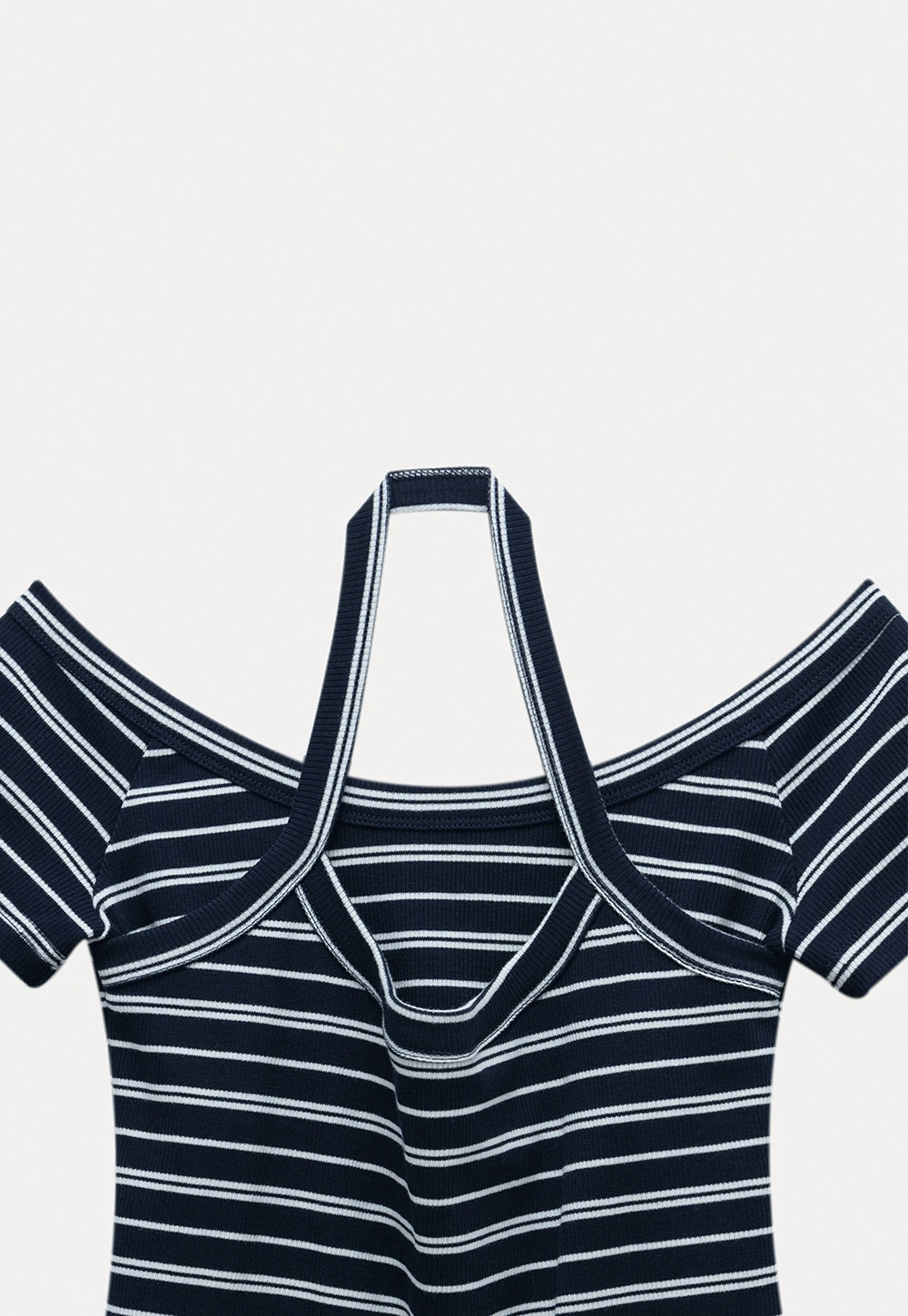 Women's Halter Neck Faux Two-Piece Top