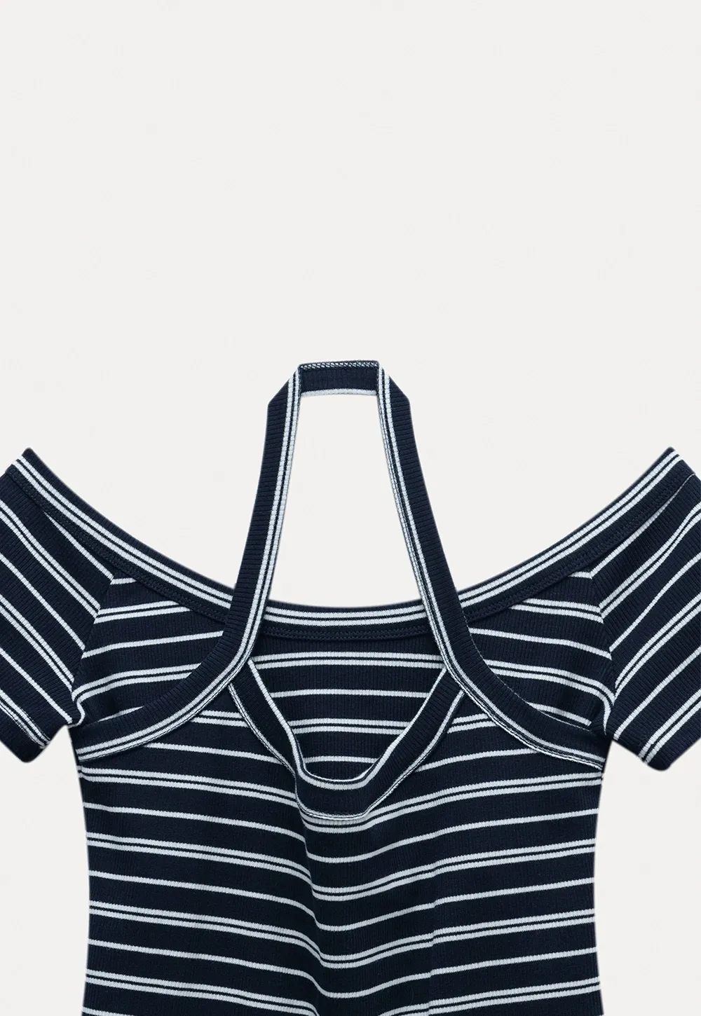 Women's Halter Neck Faux Two-Piece Top