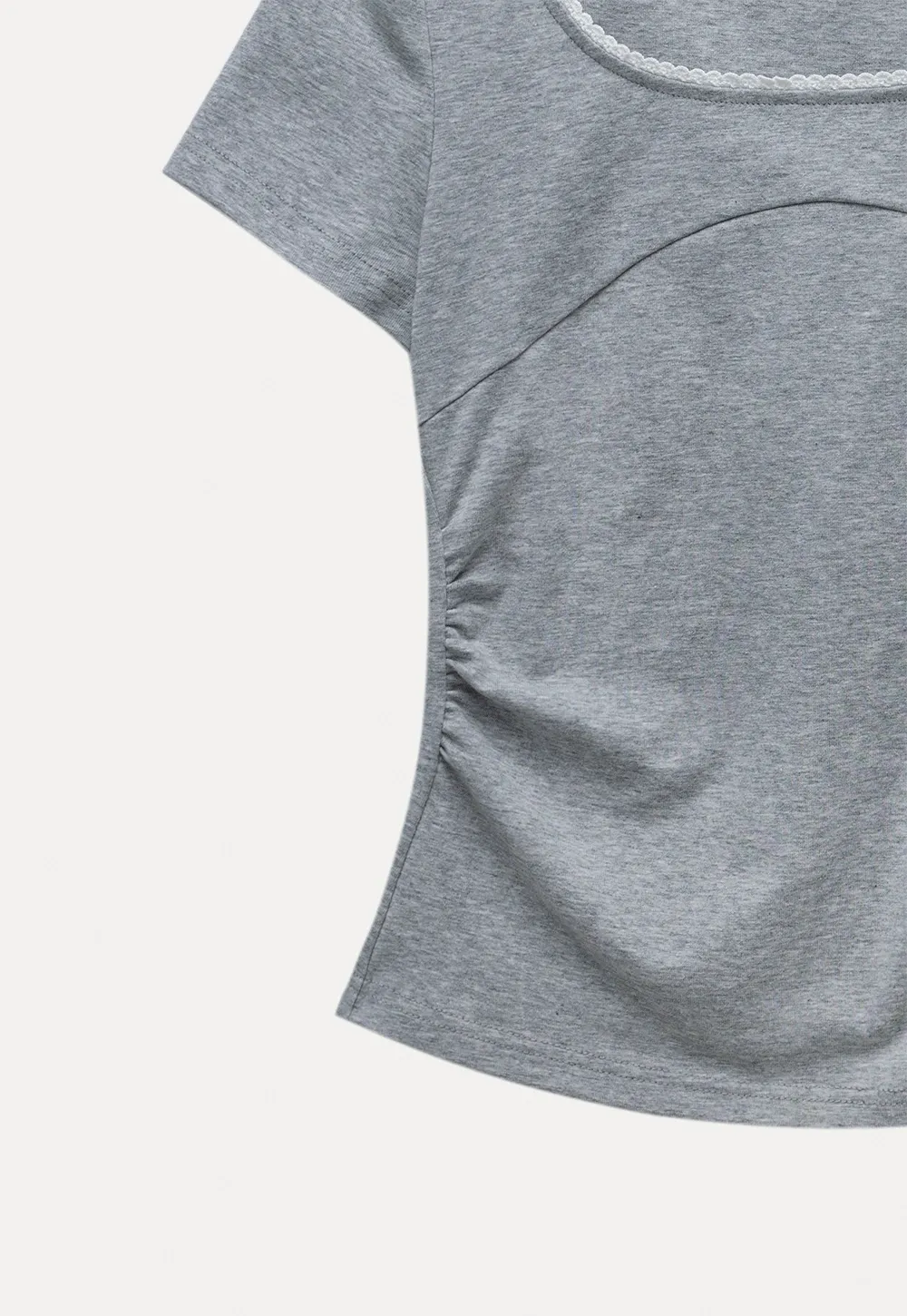 Women's Slim Fit Lace Trim T-Shirt