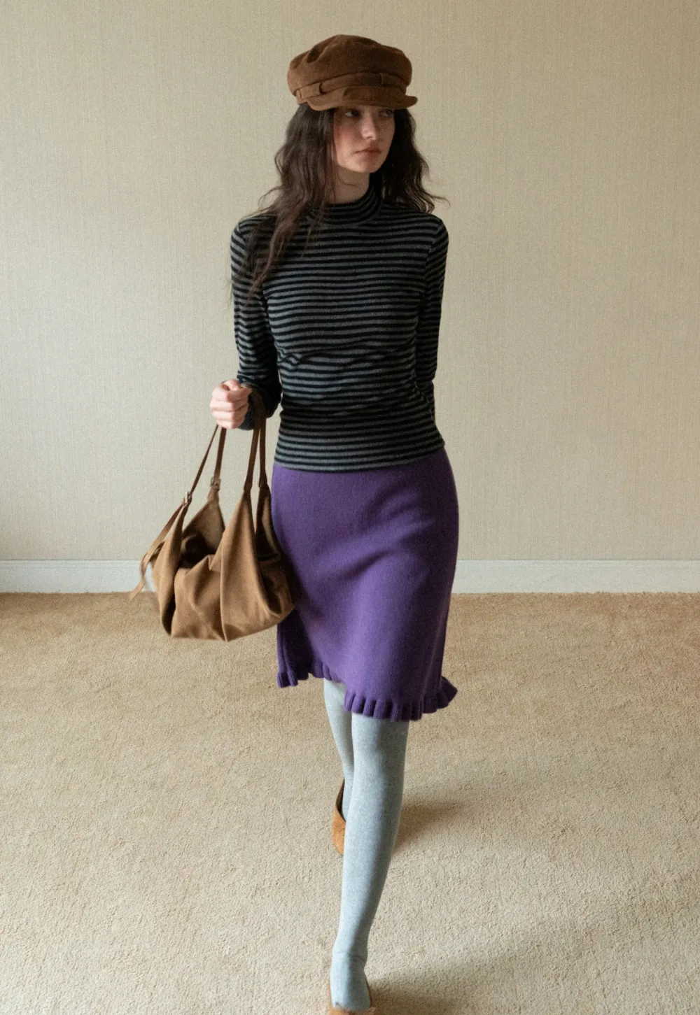 Elegant A-Line Knitted Skirt