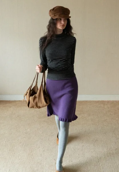 Elegant A-Line Knitted Skirt