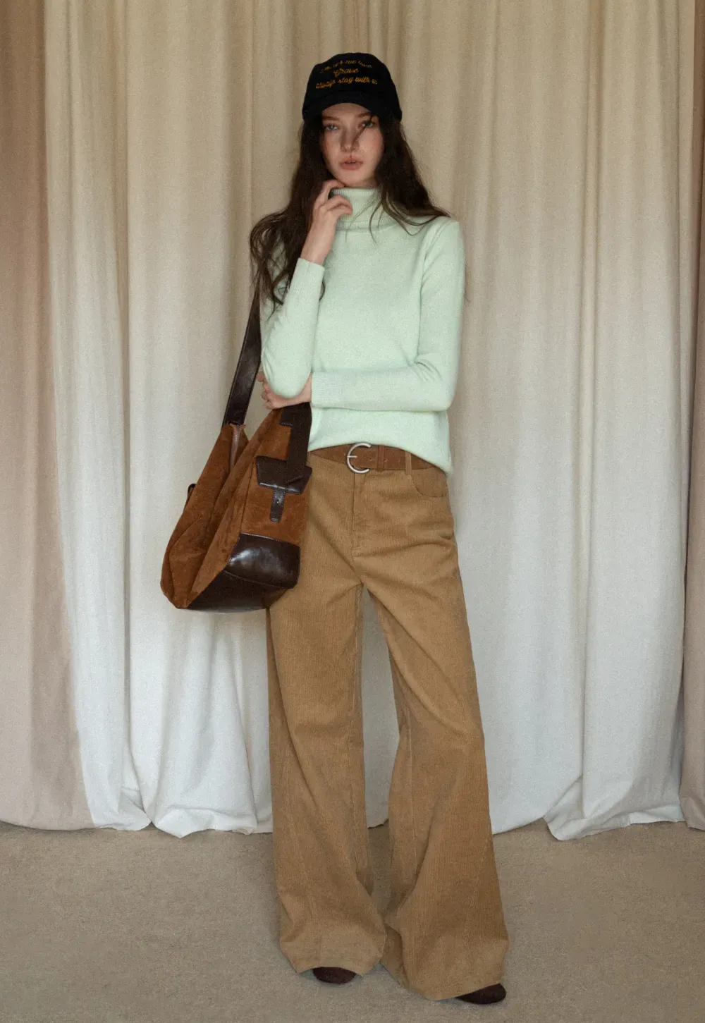 Wide-Leg Corduroy Pants