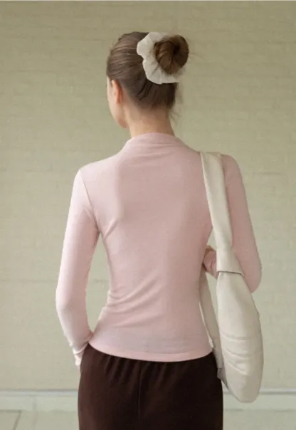 Basic Mock Neck Long Sleeve Top