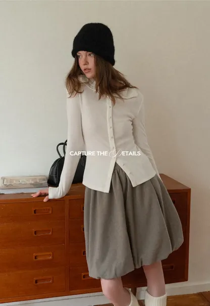 Bubble Hem Mini Skirt